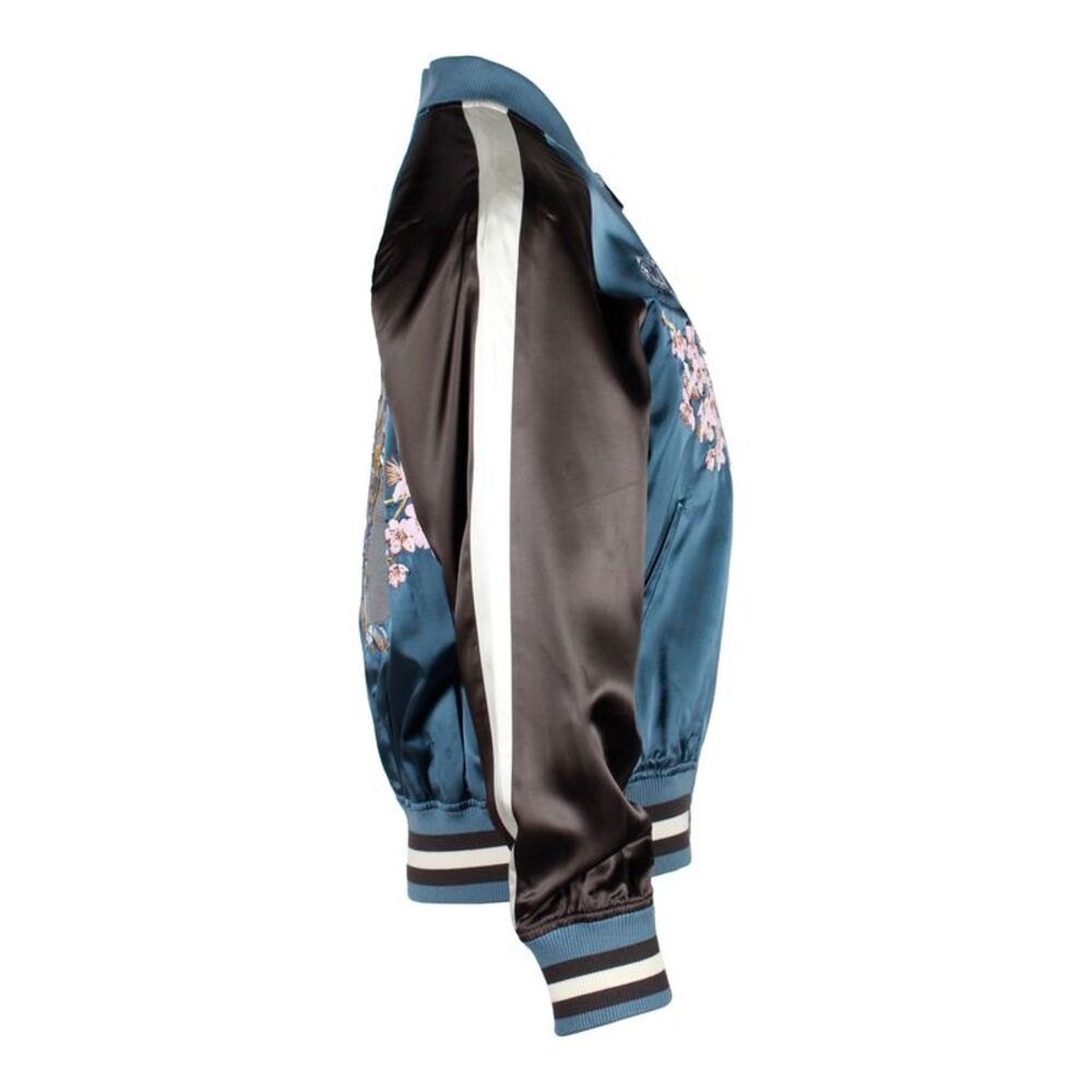 Dior x Sorayama Embroidered Souvenir Bomber Jacket in Blue Viscose - Picture 2 of 5